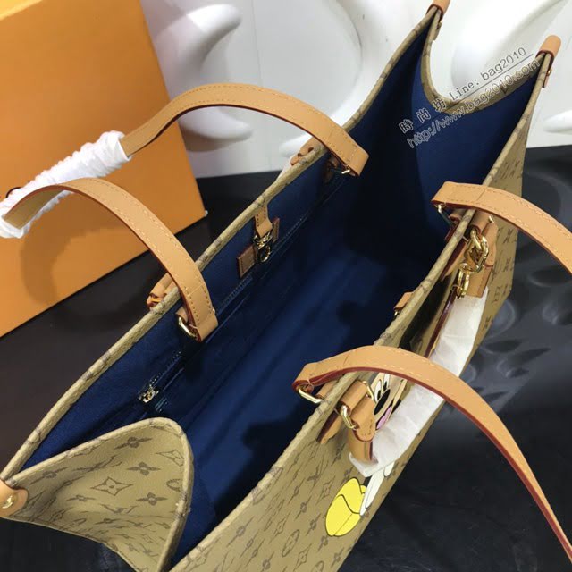 LV包包 LV新款女包 M44576 米奇老花 Onthego手袋 LV黃花大號手提購物袋  ydh3748